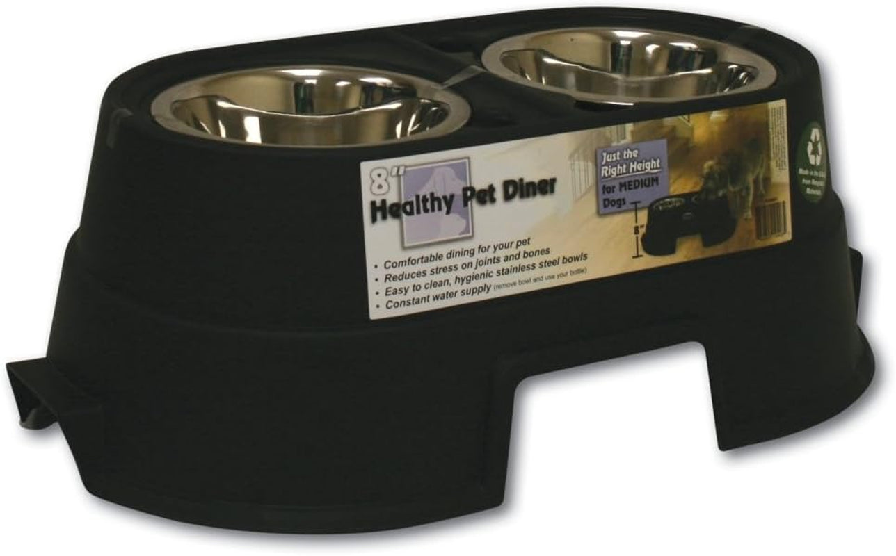 OurPets Comfort Diner Elevated Dog Food Dish - 8-Inch Raised Bowl for Large, Medium, and Small Dogs (Available in 4", 8", and 12" Heights)