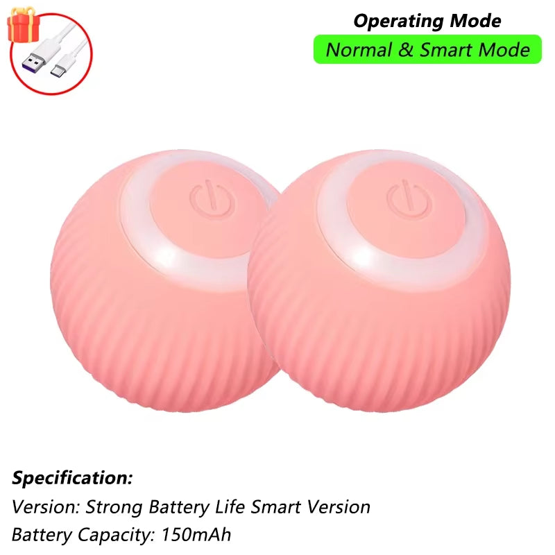 Interactive Automatic Rolling Ball Toy for Dogs and Cats with Faux Tail - Rechargeable Smart Electric Training Device Imitating Mouse Behavior