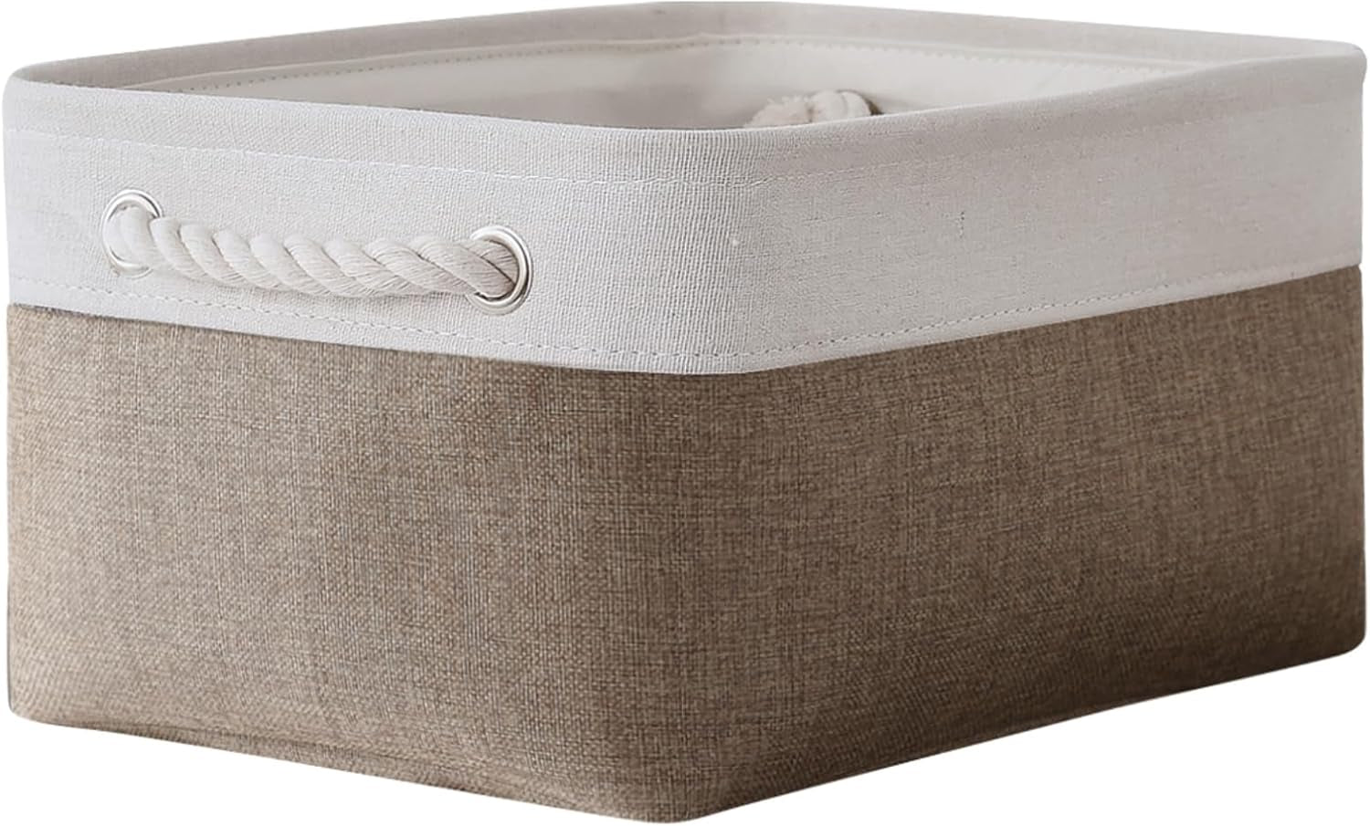 Large Collapsible Storage Bins - 3 Pack 14x10x7 Inch Fabric Organizers for Closet, Shelf, and Toy Storage (Grey & Gold)