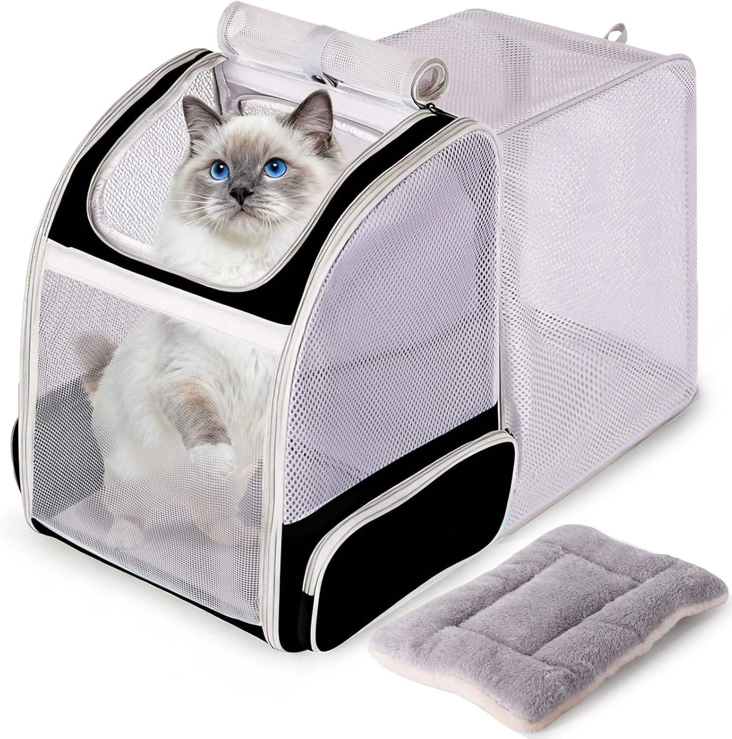 Professional Cat Bubble Backpack with Fan - Space Capsule Clear Window Pet Travel Carrier for Cats and Small Dogs (up to 12 lbs)