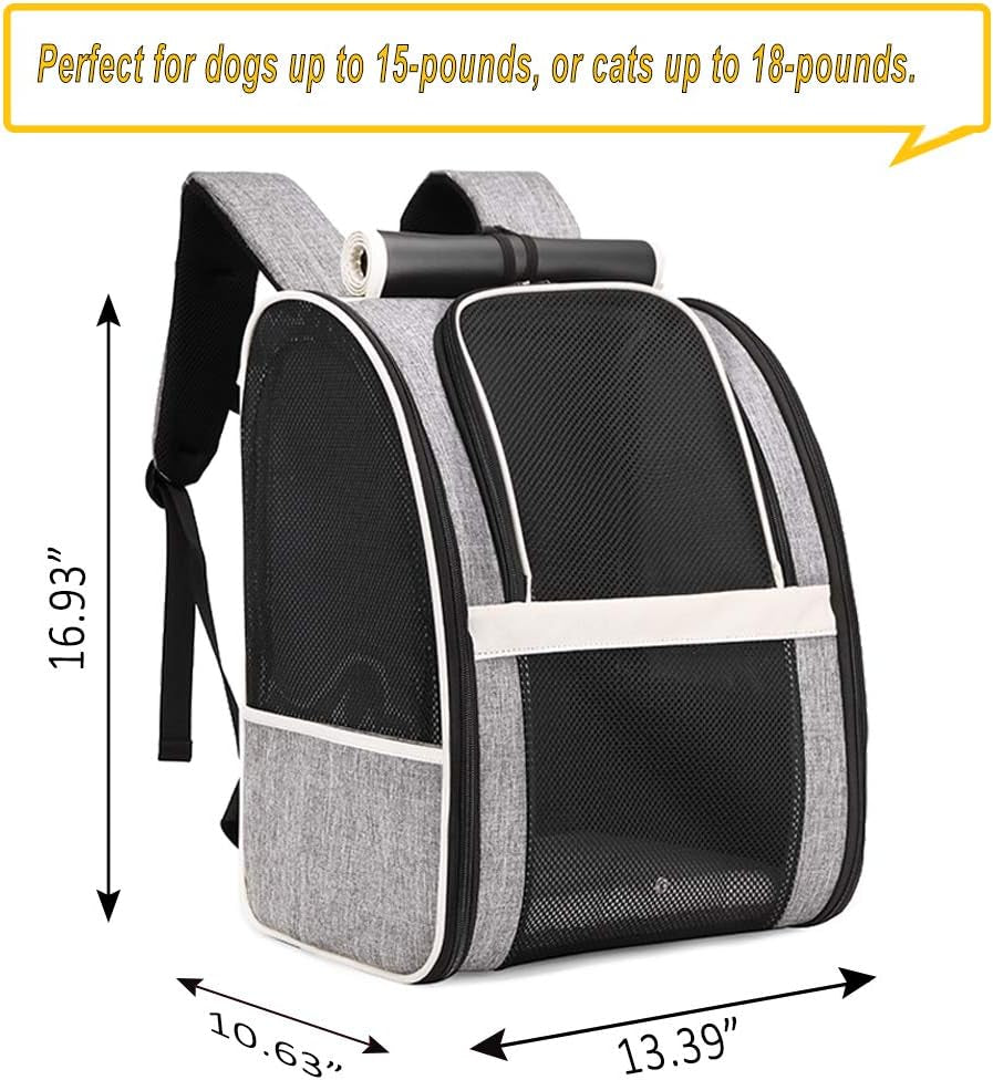 Premium Pet Carrier Backpack with Window Blind for Small Cats and Dogs, Enhanced Ventilation, Safety Straps, Buckle Support, Collapsible Design for Travel, Hiking, and Outdoor Adventures