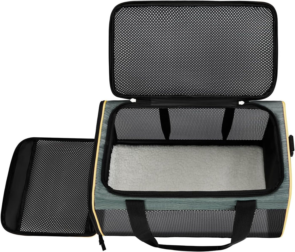 Airline Approved Soft-Sided Cat and Dog Carrier for Pets Up to 17 Pounds, Dimensions 17.5" x 10" x 10