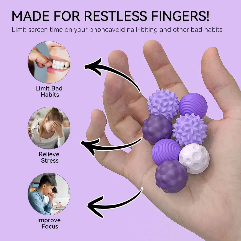 Magnetic Silicone Sensory Balls for Anxiety Relief and Stress Management - Fidget Toy for Kids and Adults