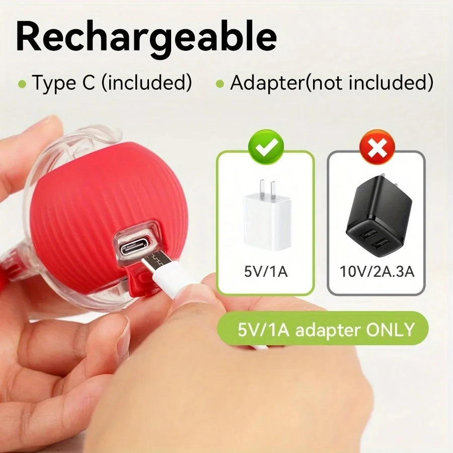 Interactive Automatic Rolling Ball Toy for Dogs and Cats with Faux Tail - Rechargeable Smart Electric Training Device Imitating Mouse Behavior