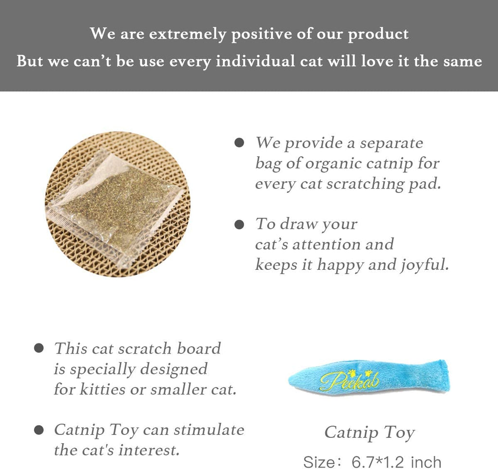 Reversible Cardboard Cat Scratcher Pad with Catnip - Corrugated Scratching Board and Bed