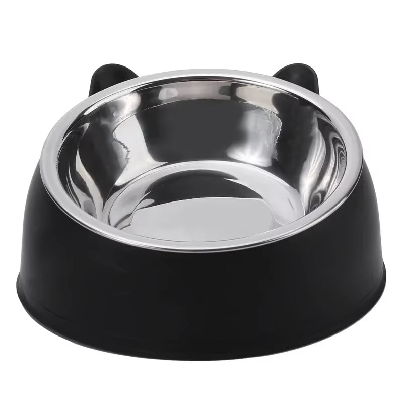 Stainless Steel Inclined Cat and Dog Feeding Bowl - Creative Design for Pets