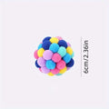 1 to 3 Pieces of Colorful Plush Cat Ball Toys with Elastic Bell for Engaging Playtime