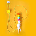 Professional Cat Toy Teasing Stick with Elastic Rope and Dragonfly-Shaped Feather Bell