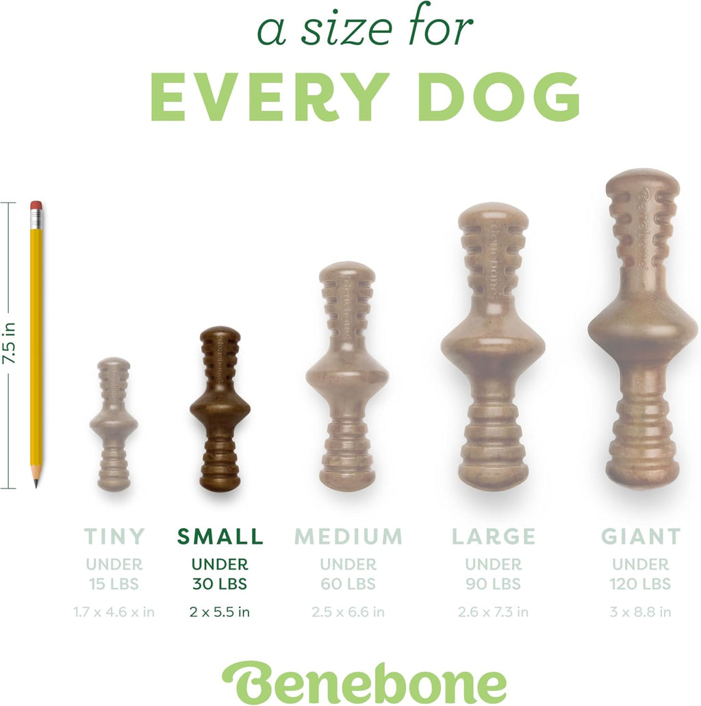 Zaggler Rolling Dog Chew Toy for Aggressive Chewers - Real Peanut Flavor, Made in the USA, Small Size
