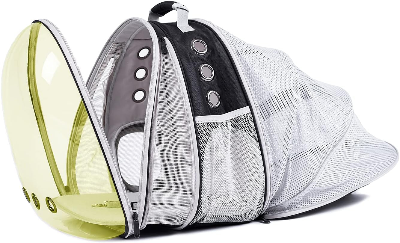 Expandable Polarized Cat Backpack Carrier for Pets up to 20 lbs - Versatile Front and Back Space Capsule Design for Cats and Small Dogs, Ideal for Hiking and Travel