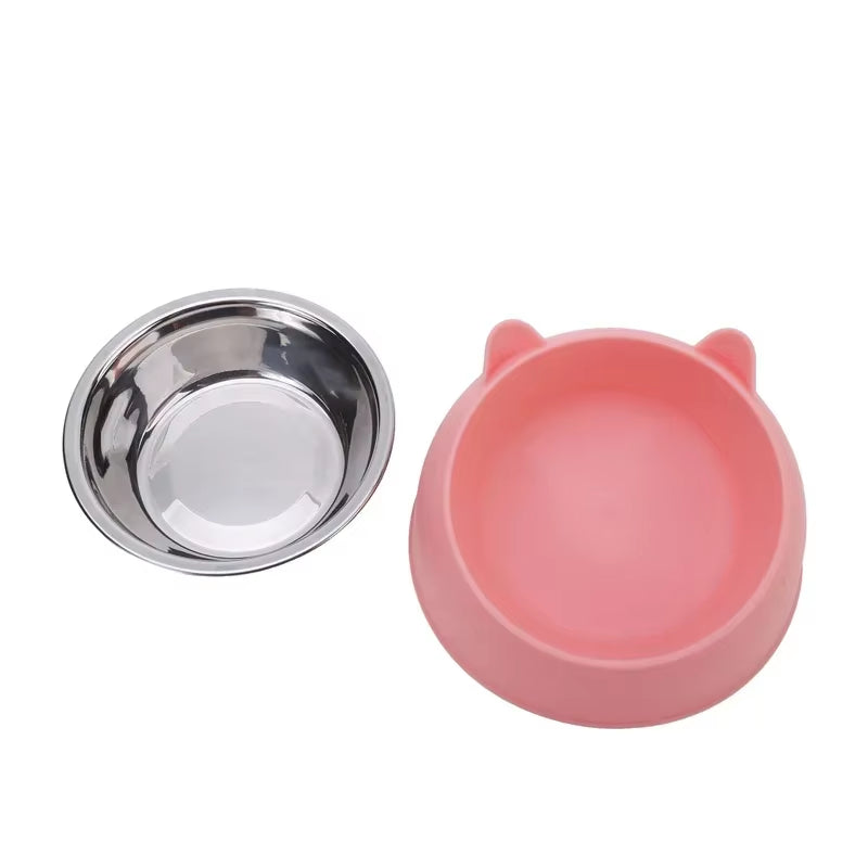 Stainless Steel Inclined Cat and Dog Feeding Bowl - Creative Design for Pets
