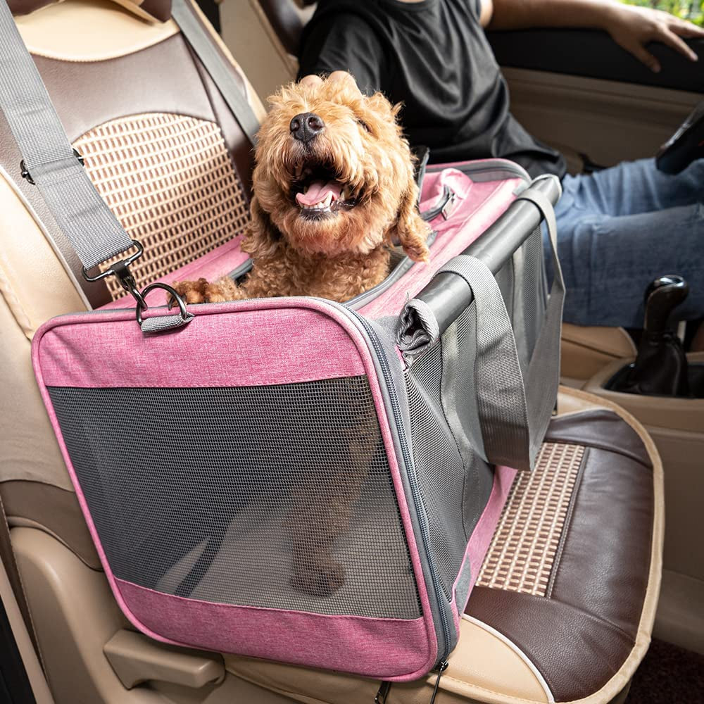 Premium Soft-Sided Pet Carrier for Large and Medium Cats and Puppies, Ideal for Travel with Privacy Protection