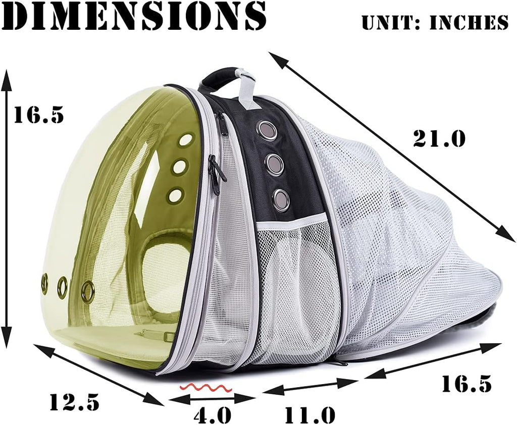 Expandable Polarized Cat Backpack Carrier for Pets up to 20 lbs - Versatile Front and Back Space Capsule Design for Cats and Small Dogs, Ideal for Hiking and Travel