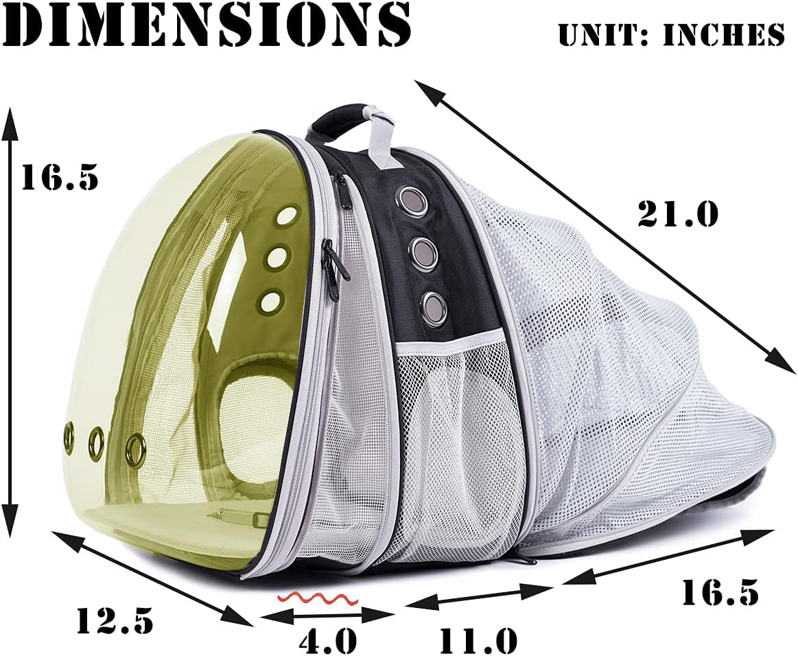 Expandable Polarized Cat Backpack Carrier for Pets up to 20 lbs - Versatile Front and Back Space Capsule Design for Cats and Small Dogs, Ideal for Hiking and Travel