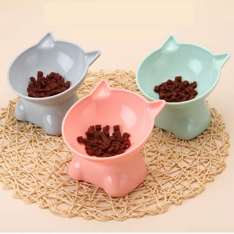 Elevated Cat Bowl - Stylish High-Legged Design for Food and Water - Ideal for Cats and Dogs - Black Color