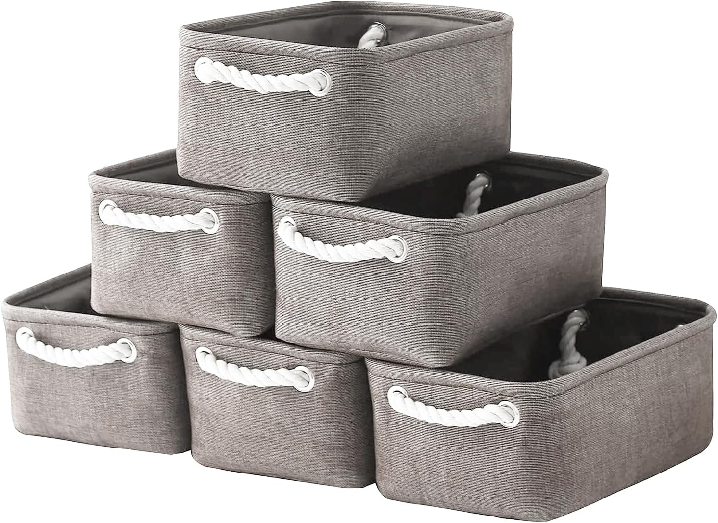 Large Collapsible Storage Bins - 3 Pack 14x10x7 Inch Fabric Organizers for Closet, Shelf, and Toy Storage (Grey & Gold)