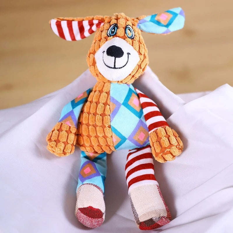 Interactive Bite-Resistant Plush Dog Toy with Squeaker - Ideal for Chewing and Dental Care
