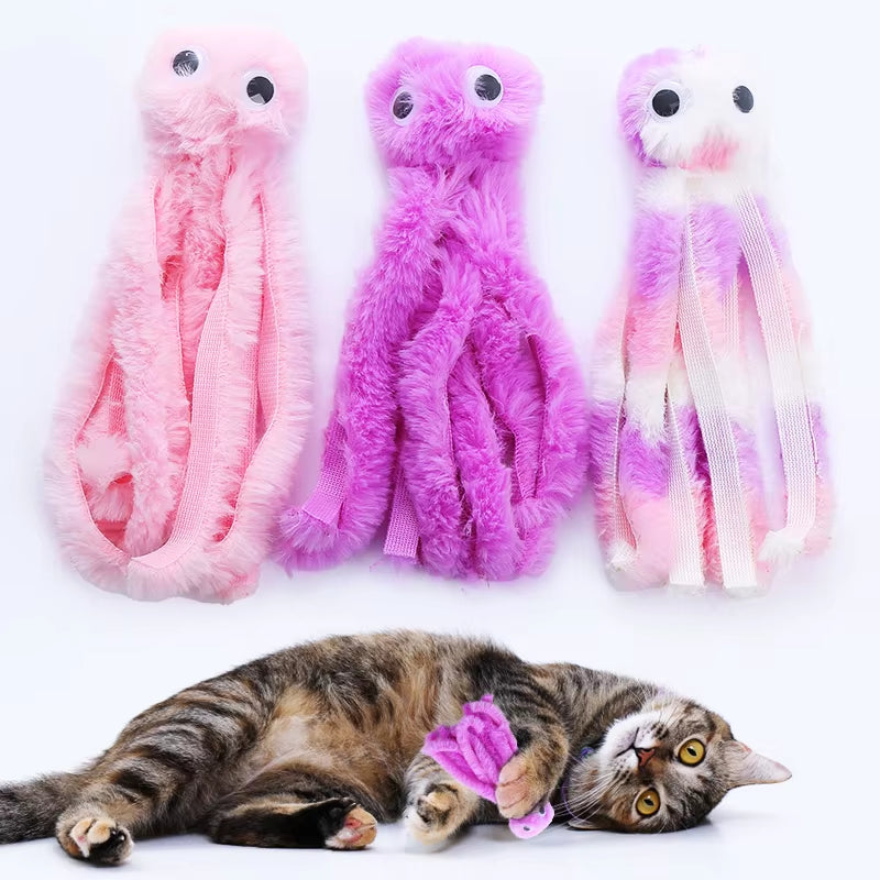 Interactive Plush Octopus Cat Toy - Durable and Engaging Pet Play Accessory