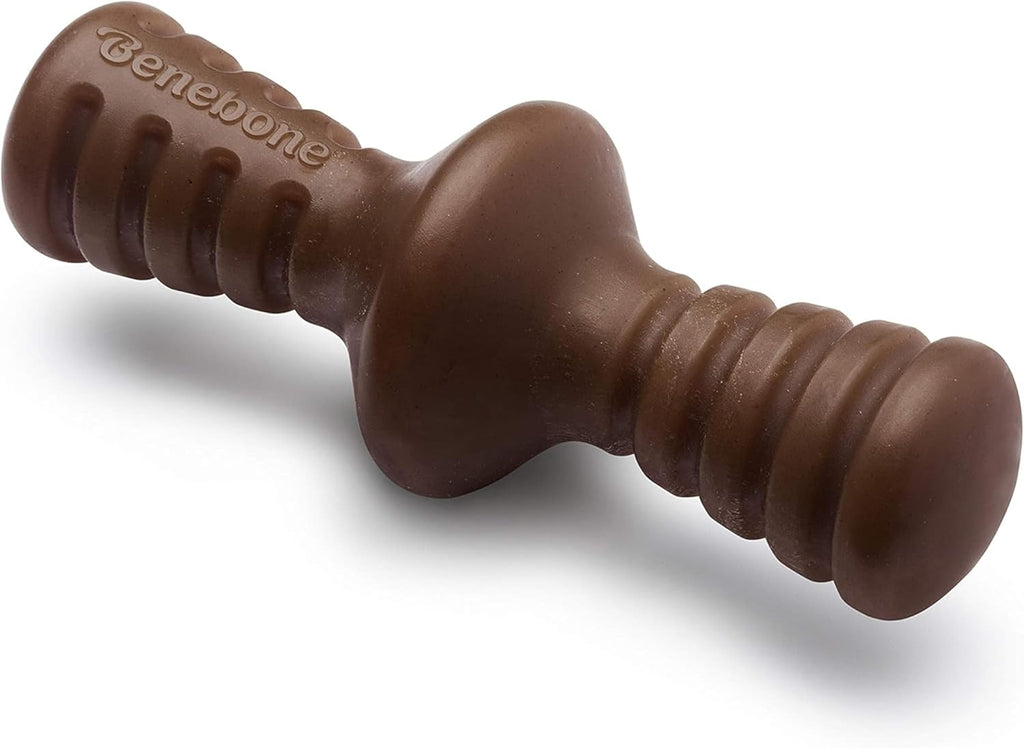 Zaggler Rolling Dog Chew Toy for Aggressive Chewers - Real Peanut Flavor, Made in the USA, Small Size