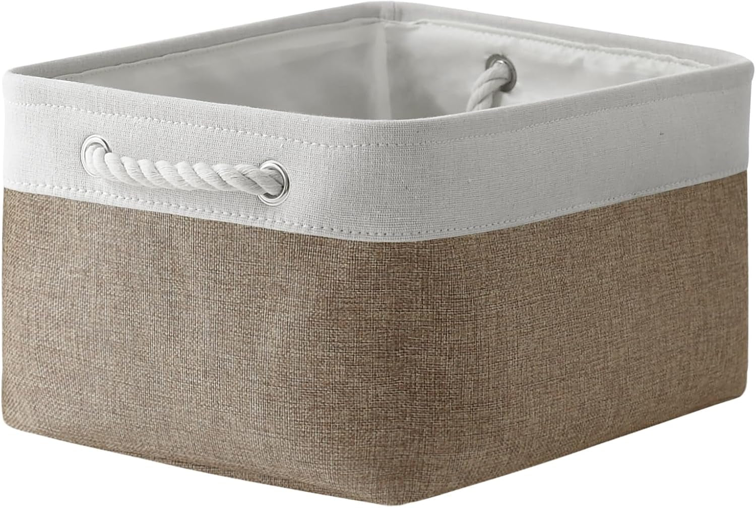 Large Collapsible Storage Bins - 3 Pack 14x10x7 Inch Fabric Organizers for Closet, Shelf, and Toy Storage (Grey & Gold)