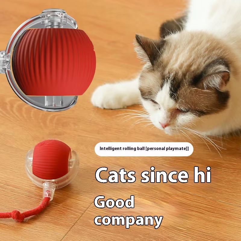 Automatic Rolling Cat Ball Toy - Rechargeable Interactive Electric Toy with Teaser Sensor for Kittens