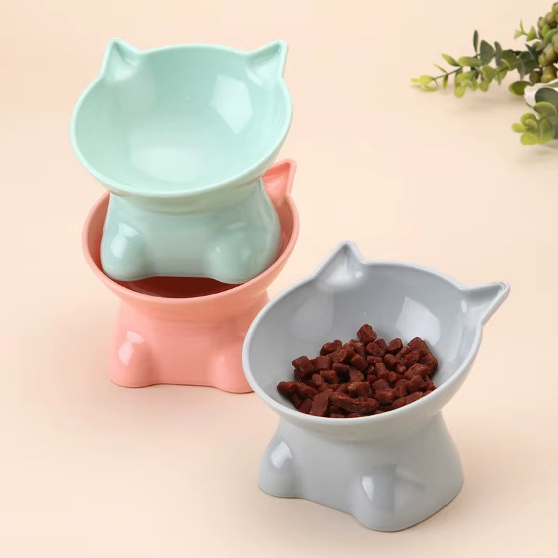 Elevated Cat Bowl - Stylish High-Legged Design for Food and Water - Ideal for Cats and Dogs - Black Color