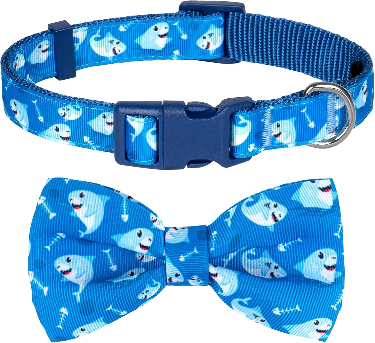 Adjustable Christmas Dog Collar with Antler Bow Tie and Snowman Design for Medium Dogs