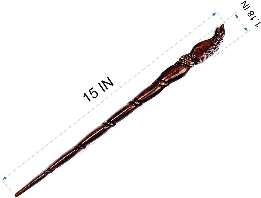 15-Inch Wooden Wizard Wand - Authentic Collectible Magic Wand for Cosplay and Special Occasions (S10)