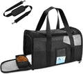 Airline-Approved Pet Carrier for Medium and Small Cats and Dogs, Soft TSA-Compliant Carrier for Pets Up to 15 lbs, Black