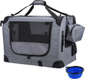 Large Cat Carrier and Portable Dog Crate - 24" x 16.5" x 16.5" Collapsible Traveling Pet Crate with Included Collapsible Bowl for Small to Medium Dogs