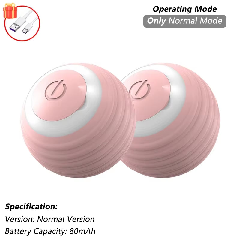 Interactive Automatic Rolling Ball Toy for Dogs and Cats with Faux Tail - Rechargeable Smart Electric Training Device Imitating Mouse Behavior