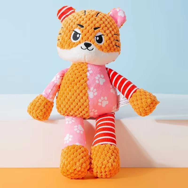 Interactive Plush Pet Toy for Dogs and Cats - Bite-Resistant Squeaky Puzzle Toy for Teeth Cleaning and Chewing