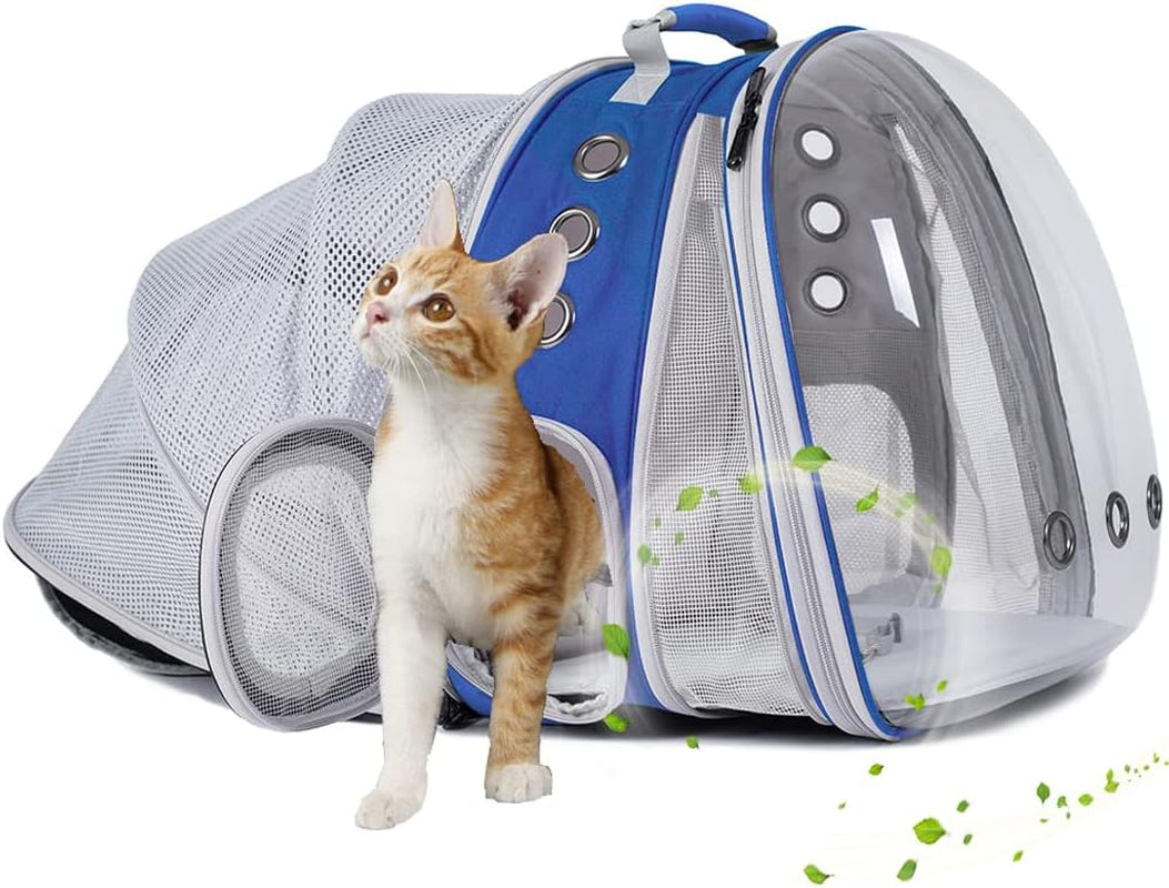 Expandable Polarized Cat Backpack Carrier for Pets up to 20 lbs - Versatile Front and Back Space Capsule Design for Cats and Small Dogs, Ideal for Hiking and Travel