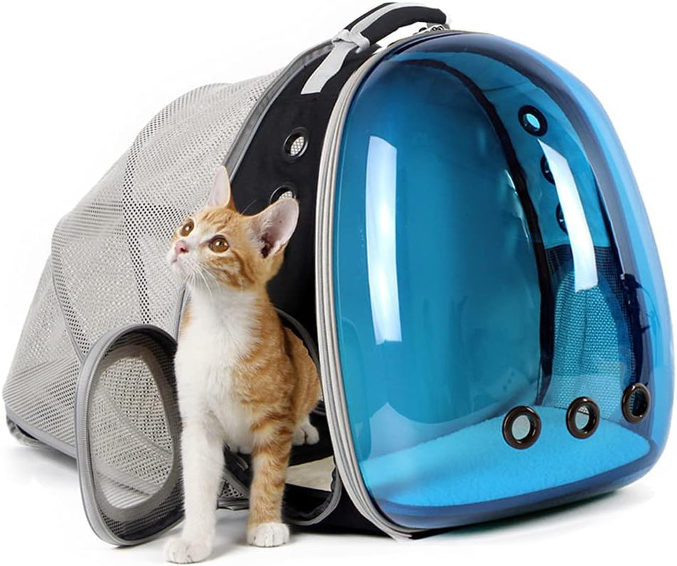 Professional Cat Bubble Backpack with Fan - Space Capsule Clear Window Pet Travel Carrier for Cats and Small Dogs (up to 12 lbs)