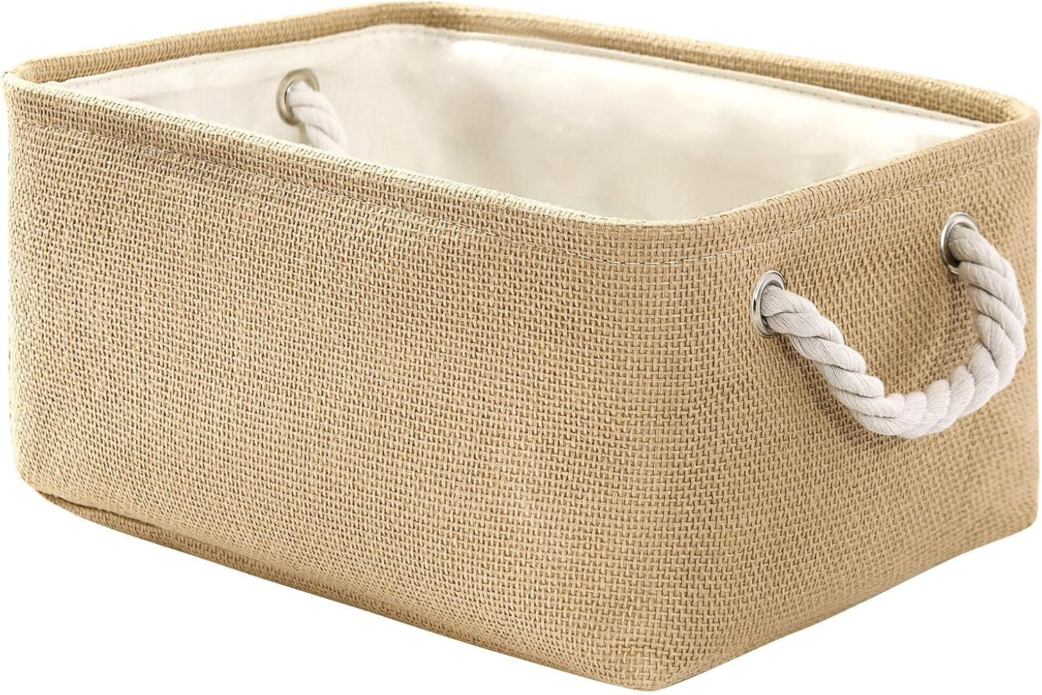 Large Collapsible Storage Bins - 3 Pack 14x10x7 Inch Fabric Organizers for Closet, Shelf, and Toy Storage (Grey & Gold)