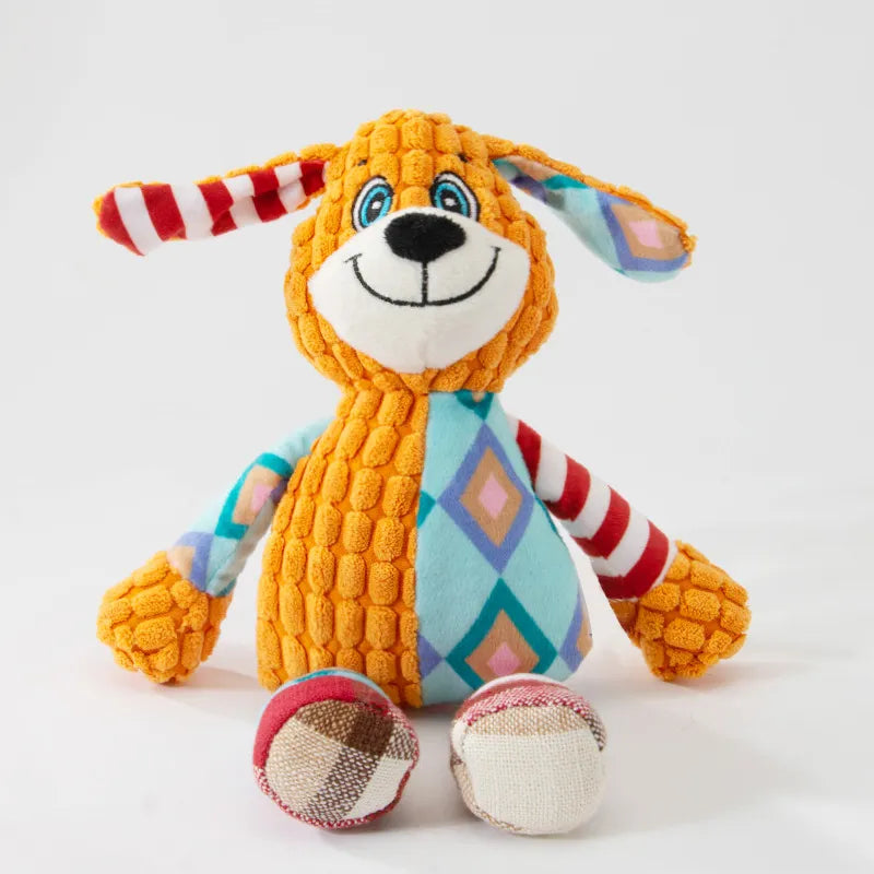 Interactive Plush Pet Puzzle Toy for Dogs and Cats - Durable, Squeaky, and Teeth-Cleaning Chew Toy