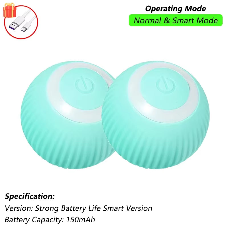 Interactive Automatic Rolling Ball Toy for Dogs and Cats with Faux Tail - Rechargeable Smart Electric Training Device Imitating Mouse Behavior