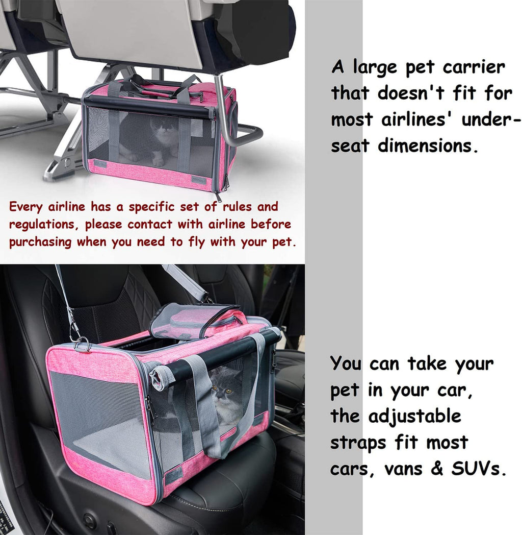 Premium Soft-Sided Pet Carrier for Large and Medium Cats and Puppies, Ideal for Travel with Privacy Protection
