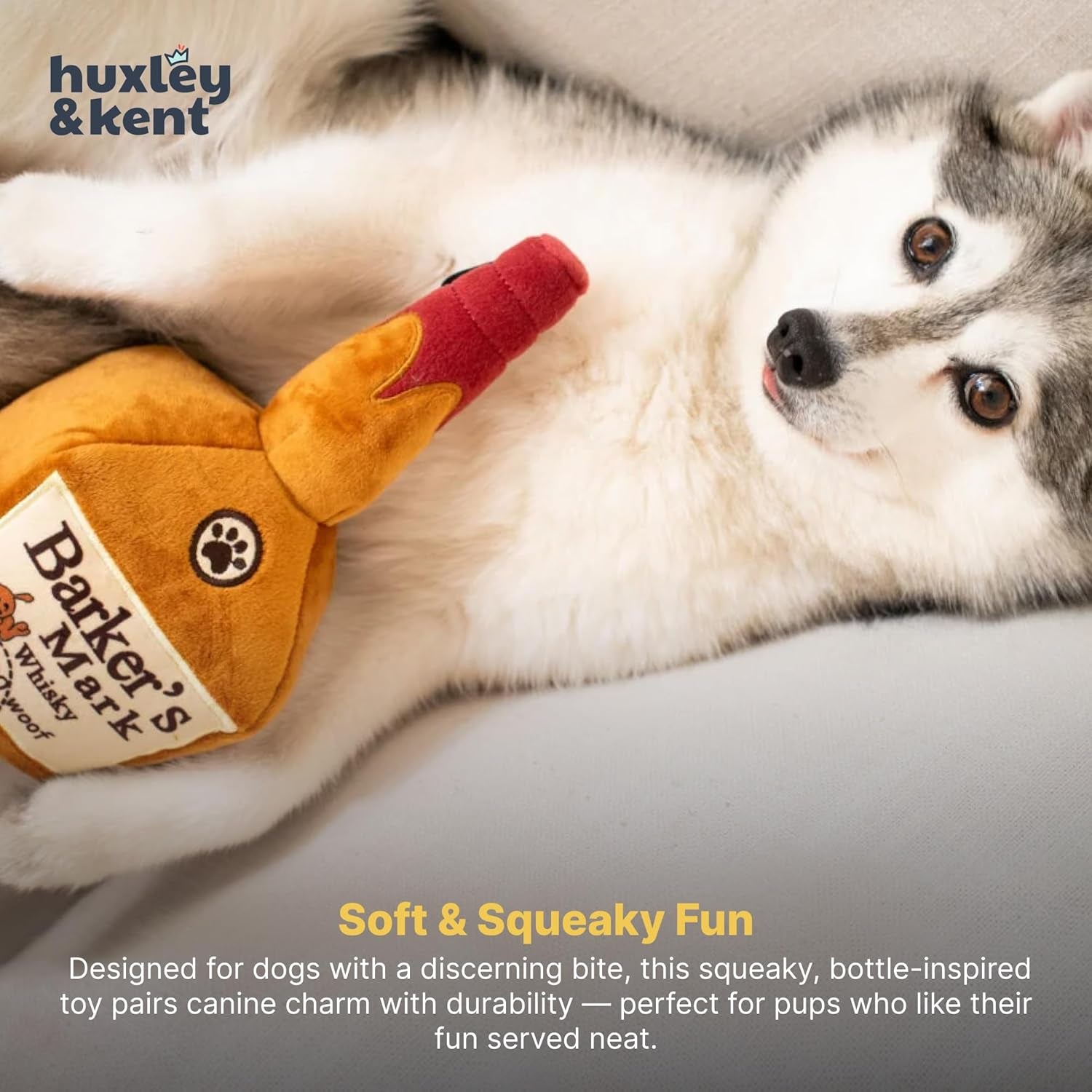 Premium Plush Squeaky Dog Toy with Squeaker – Ideal for Small, Medium, and Large Dogs – Soft Stuffed Animal for Indoor Play and Fetch - Barker's Mark, Large