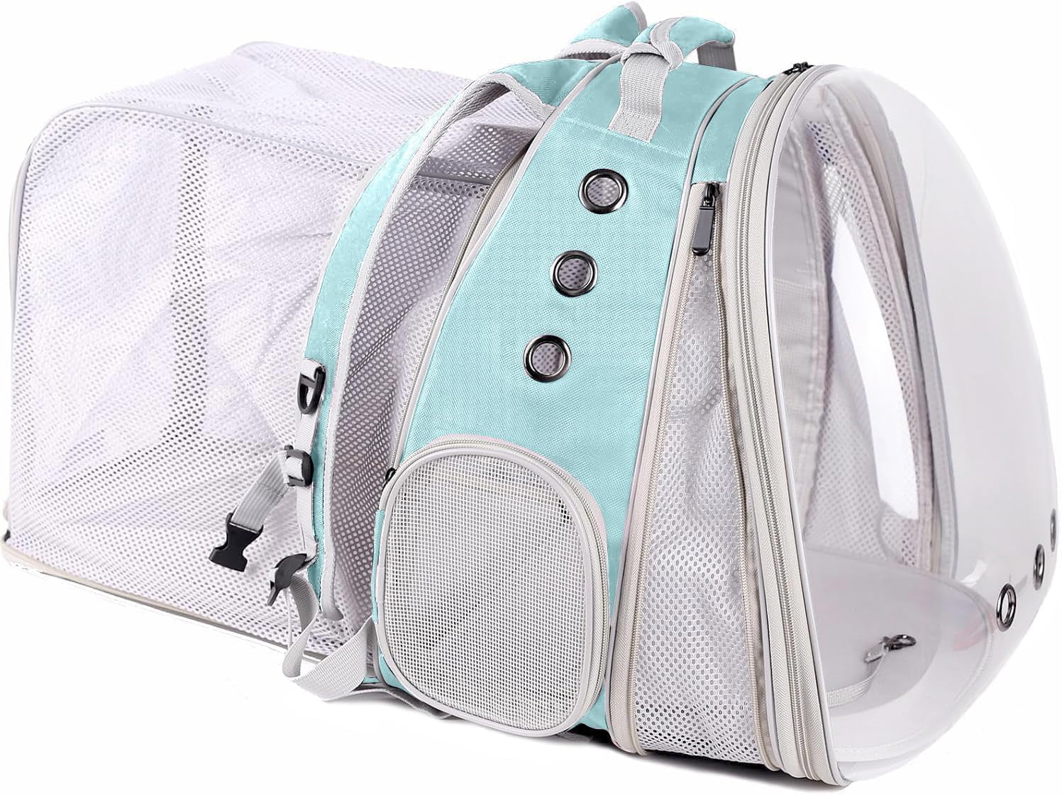 Expandable Polarized Cat Backpack Carrier for Pets up to 20 lbs - Versatile Front and Back Space Capsule Design for Cats and Small Dogs, Ideal for Hiking and Travel