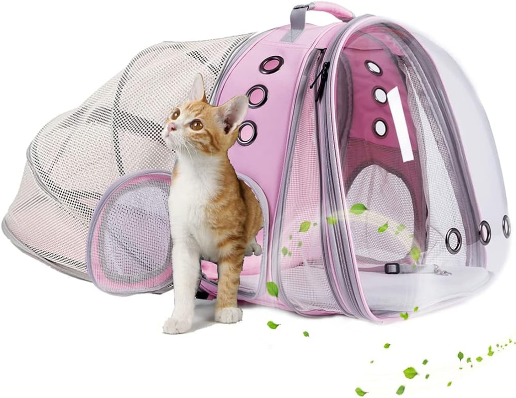Expandable Polarized Cat Backpack Carrier for Pets up to 20 lbs - Versatile Front and Back Space Capsule Design for Cats and Small Dogs, Ideal for Hiking and Travel