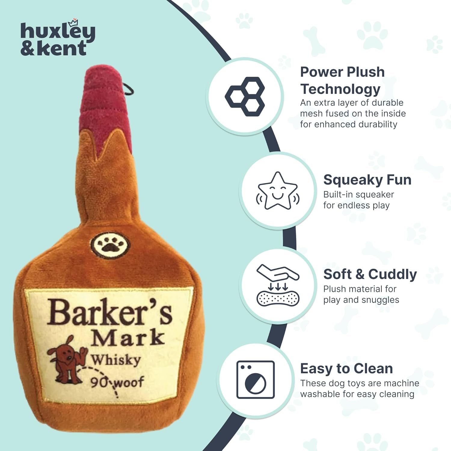 Premium Plush Squeaky Dog Toy with Squeaker – Ideal for Small, Medium, and Large Dogs – Soft Stuffed Animal for Indoor Play and Fetch - Barker's Mark, Large