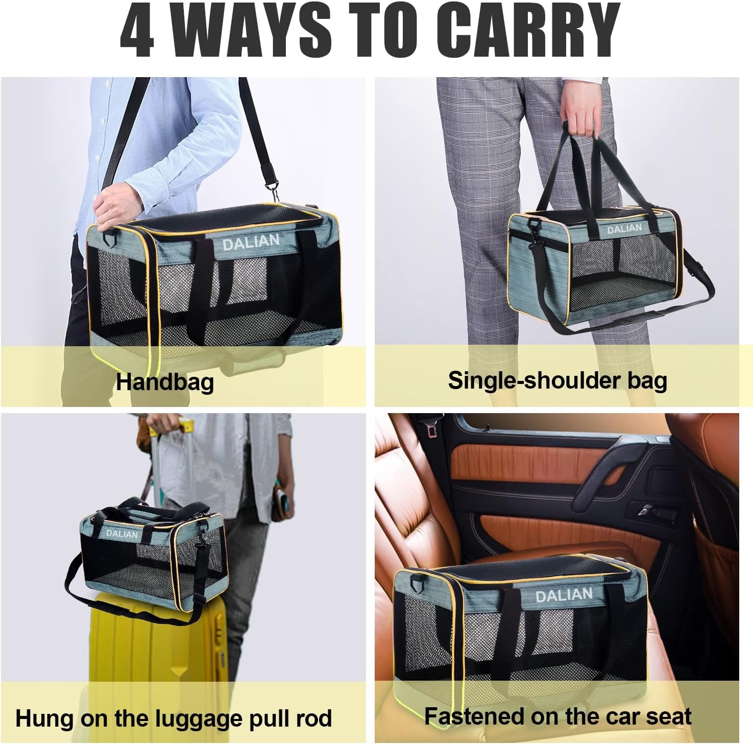 Airline Approved Soft-Sided Cat and Dog Carrier for Pets Up to 17 Pounds, Dimensions 17.5" x 10" x 10