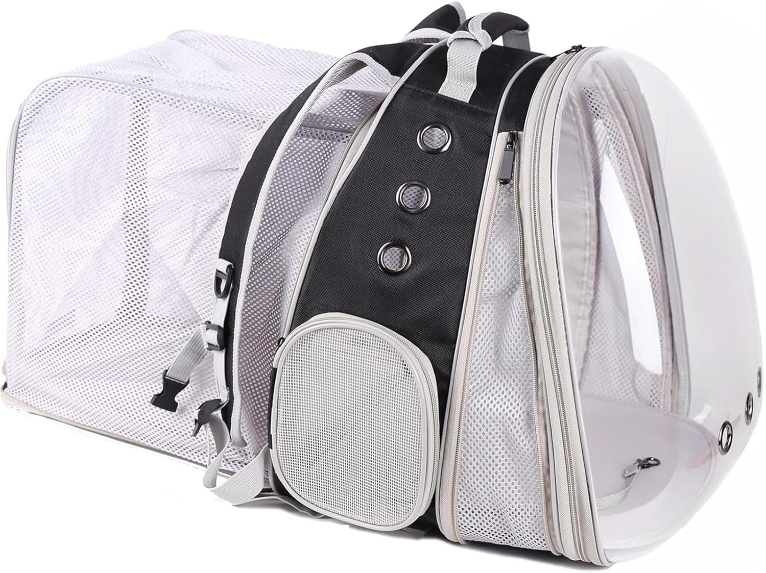Expandable Polarized Cat Backpack Carrier for Pets up to 20 lbs - Versatile Front and Back Space Capsule Design for Cats and Small Dogs, Ideal for Hiking and Travel