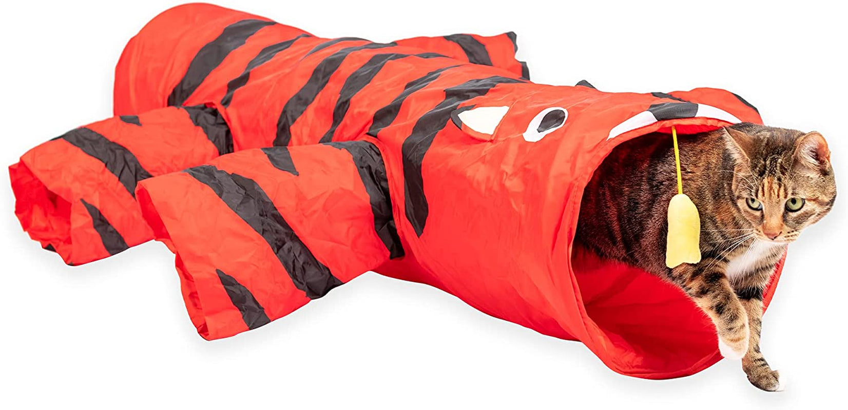 Magic Mewnicorn Multi-Purpose Cat Tunnel with Crinkle Feather String for Dogs, Cats, Rabbits, Kittens, and Guinea Pigs – Ideal for Hiding, Hunting, and Resting