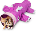 Magic Mewnicorn Multi-Purpose Cat Tunnel with Crinkle Feather String for Dogs, Cats, Rabbits, Kittens, and Guinea Pigs – Ideal for Hiding, Hunting, and Resting