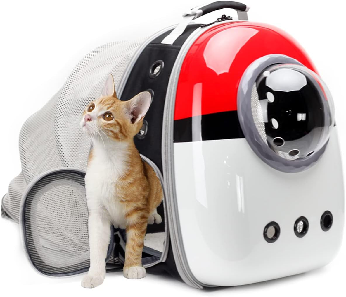 Professional Cat Bubble Backpack with Fan - Space Capsule Clear Window Pet Travel Carrier for Cats and Small Dogs (up to 12 lbs)
