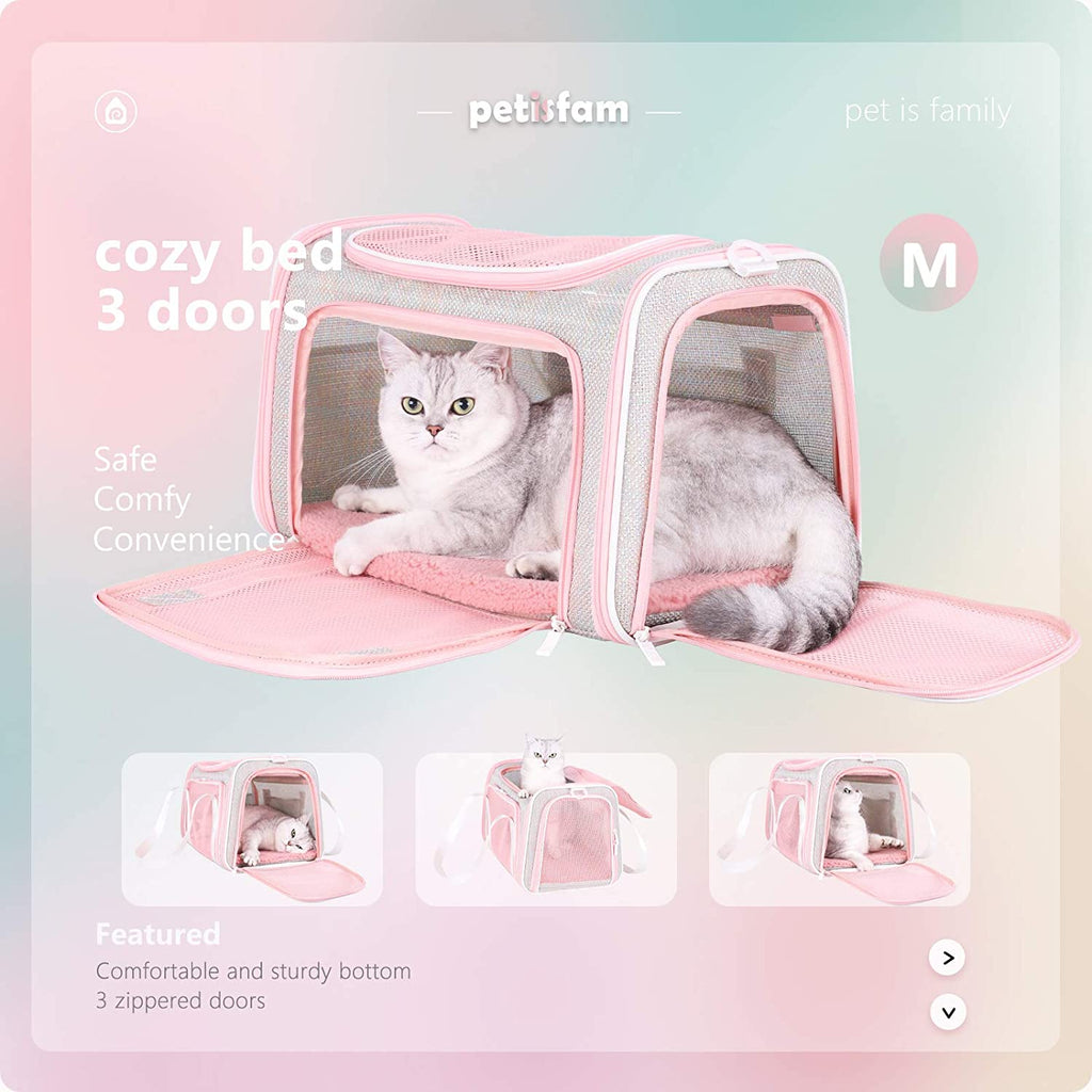 Medium Fantasy Pink Soft and Stylish Travel Pet Carrier Bag for Cats and Puppies