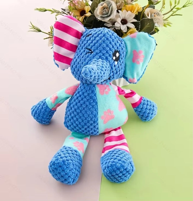 Interactive Plush Pet Toy for Dogs and Cats - Bite-Resistant Squeaky Puzzle Toy for Teeth Cleaning and Chewing