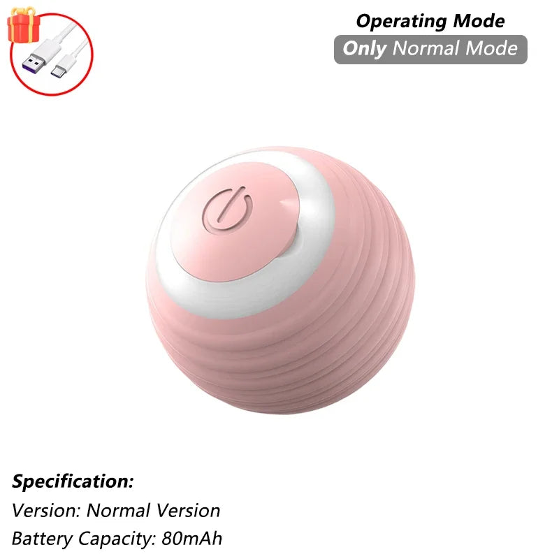 Interactive Automatic Rolling Ball Toy for Dogs and Cats with Faux Tail - Rechargeable Smart Electric Training Device Imitating Mouse Behavior